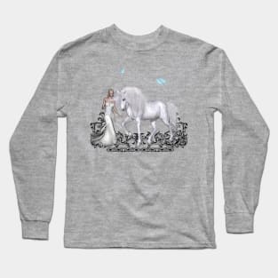 Wonderful fairy with unicorn Long Sleeve T-Shirt